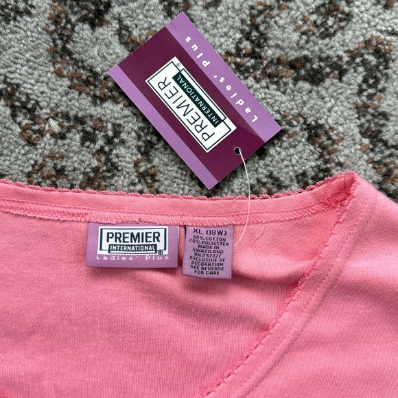 Vintage Premier International Two Piece Embroidered T-shirt Floral Shorts Set XL - Picture 3 of 9